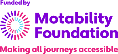 Funded By Logo_RGB Funded by Motability Foundation logo, with the strapline "Making all journeys accessible" below.