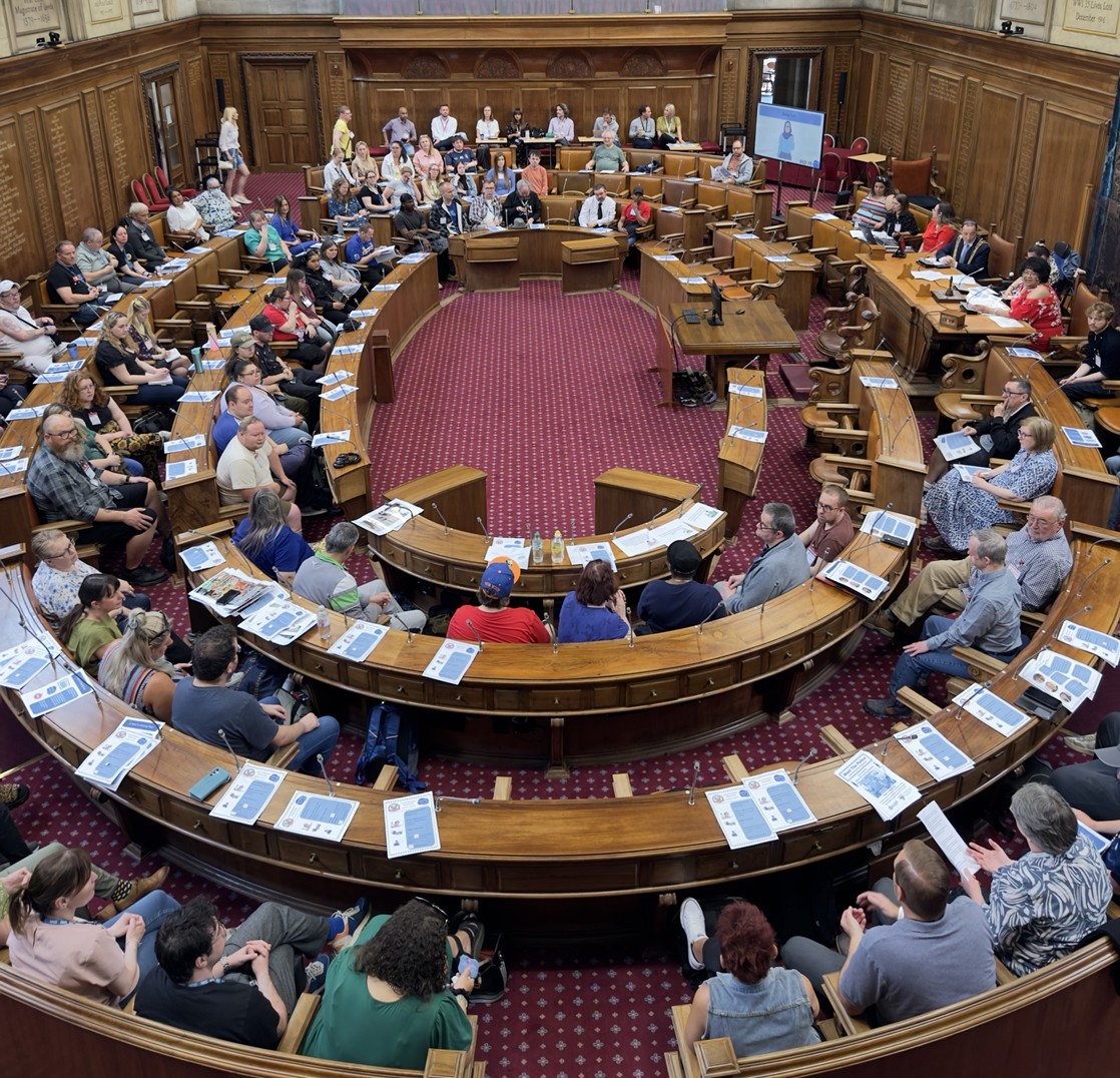 PPCTTO blog post – pic 2 A photo from the Leeds Learning Disability People's Parliament - Council Chambers Takeover